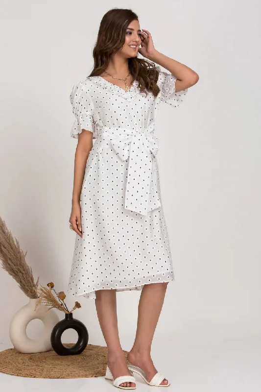 100% Pure Cotton White summer dress for Ladies