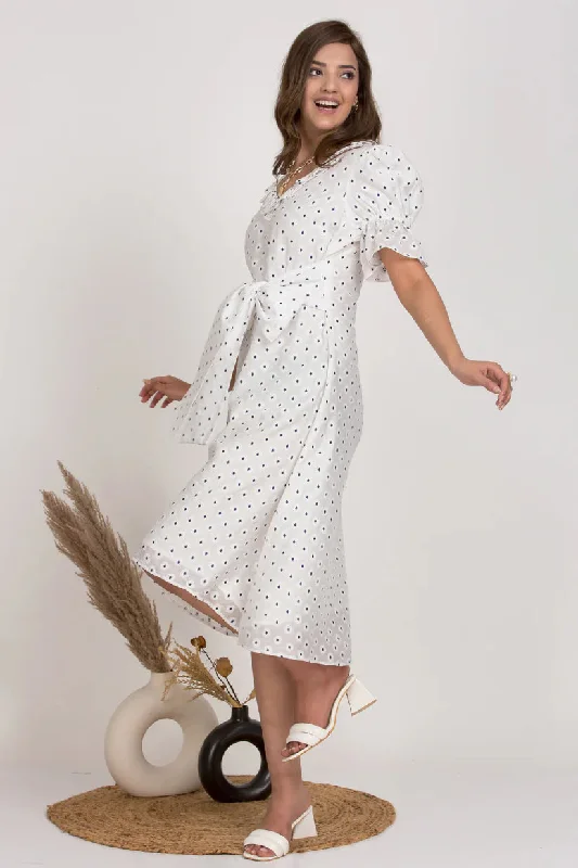 100% Pure Cotton White summer dress for Ladies