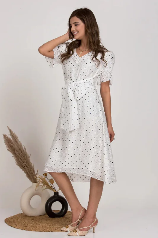 100% Pure Cotton White summer dress for Ladies