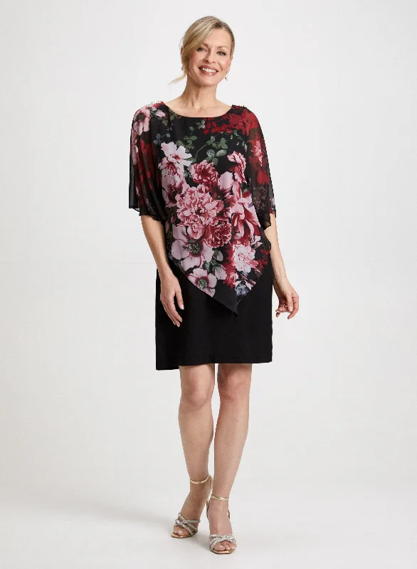 Floral Print Poncho Dress