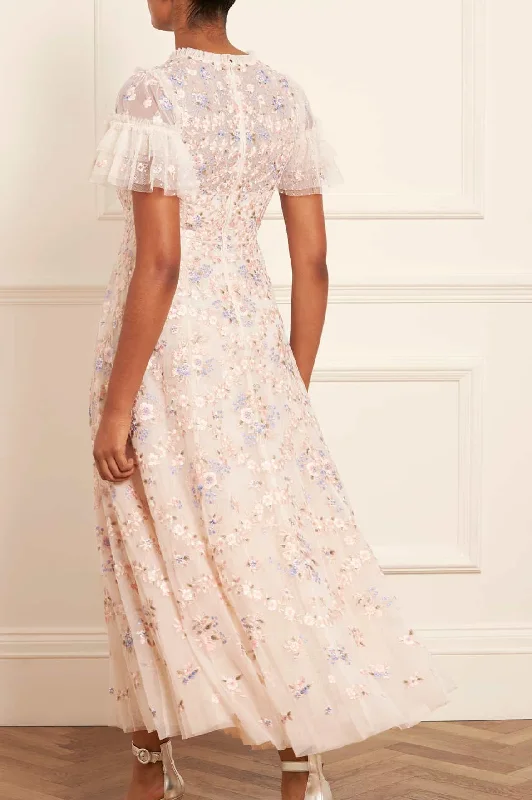 Floral Waltz Ankle Gown