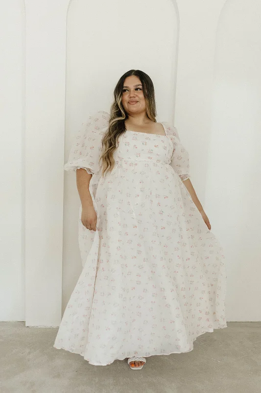 *New* Mona Maxi Dress with Smocking in Blush Floral - Bump Friendly & Inclusive Sizing (S-3XL)