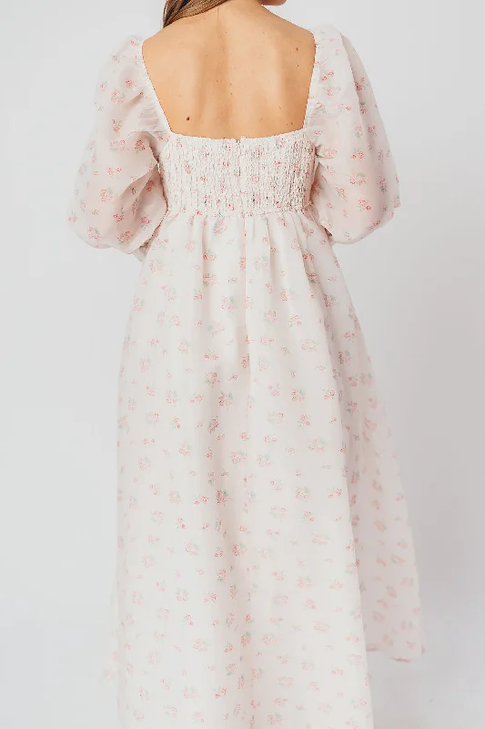 *New* Mona Maxi Dress with Smocking in Blush Floral - Bump Friendly & Inclusive Sizing (S-3XL)