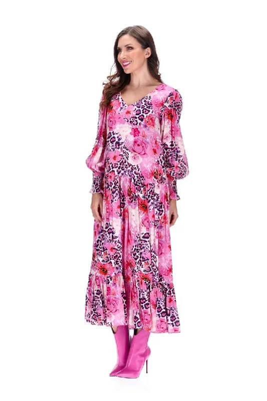 Kaylee Dress Pink Leopard