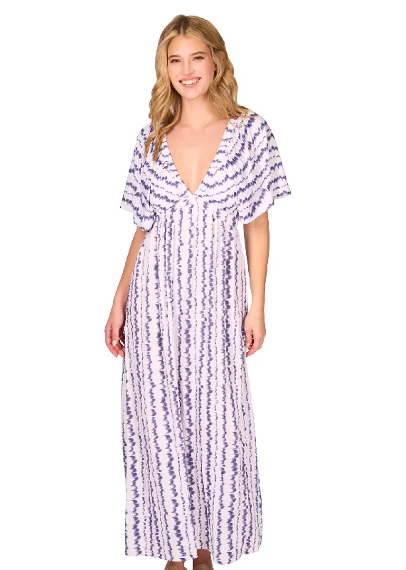 San Sebastian Flutter Sleeve Maxi Dress