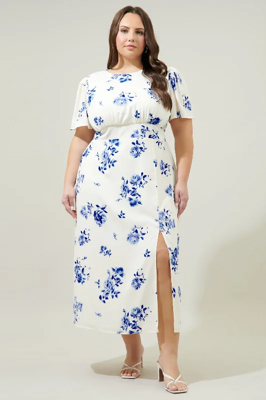 Sharlene Bloom Floral Midi Dress Curve