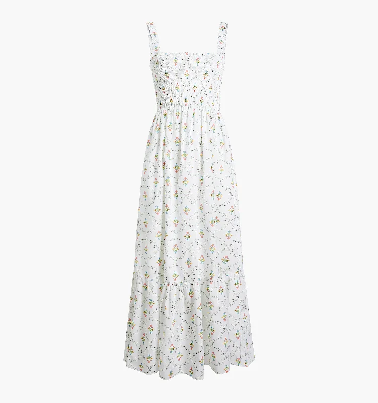 The Anjuli Nap Dress - Pastel Trellis Cotton