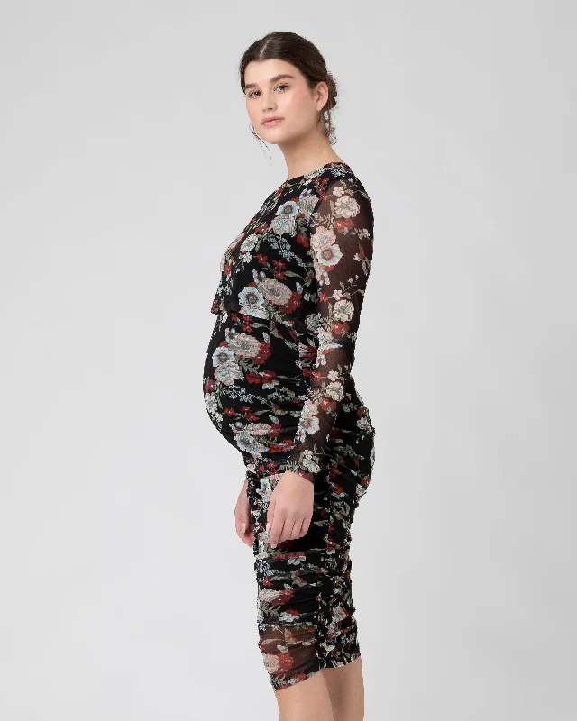 Wild Bloom Nursing Dress Black