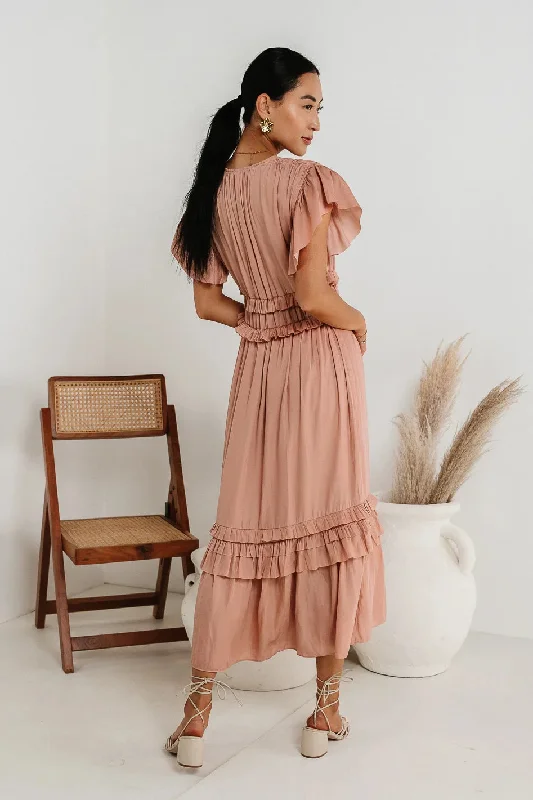 Willa Ruffle Dress in Blush