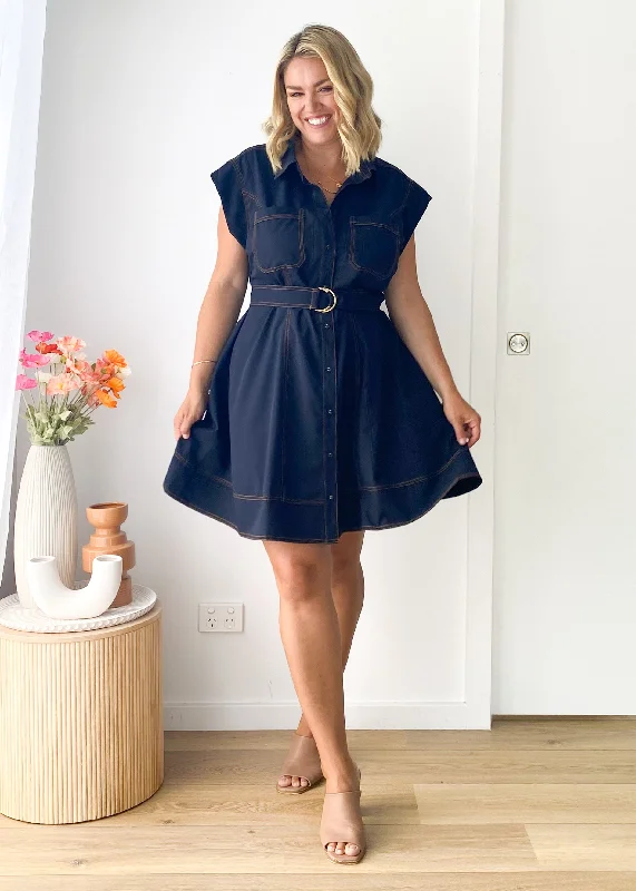 Adie Dress - Indigo