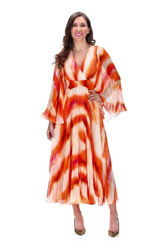 Amber Pleated Dress Orange