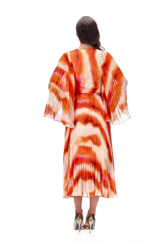 Amber Pleated Dress Orange