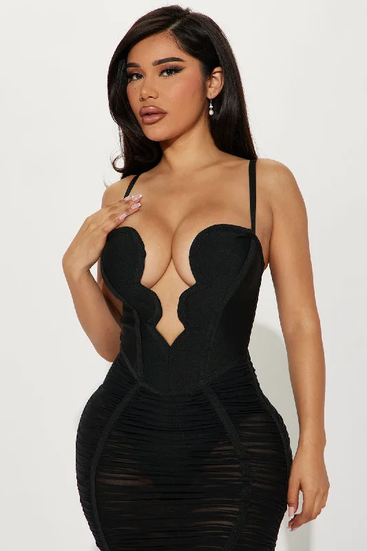 Analise Bandage Midi Dress - Black