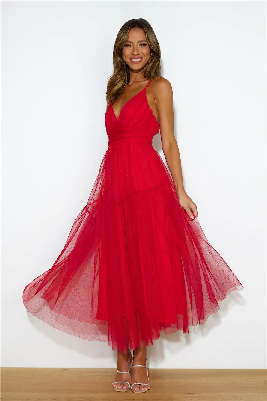 Be Seen In This Midi Dress Red