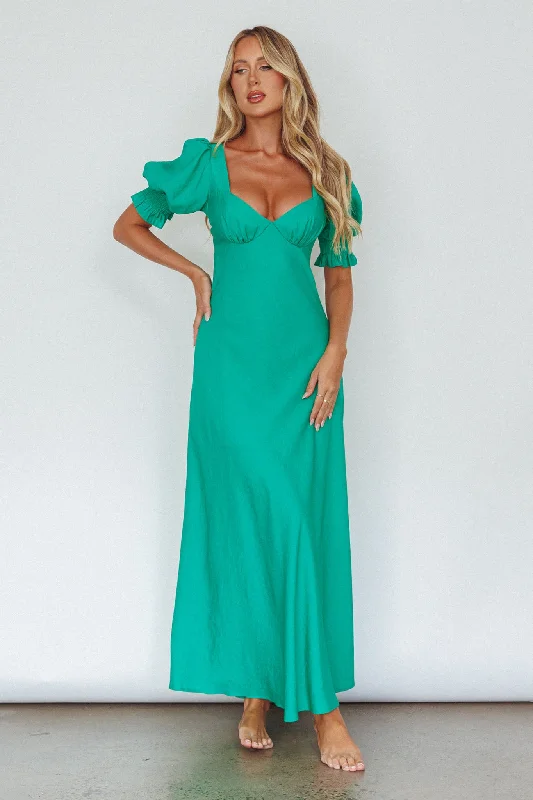 Brigita Tied Back Midi Dress Green