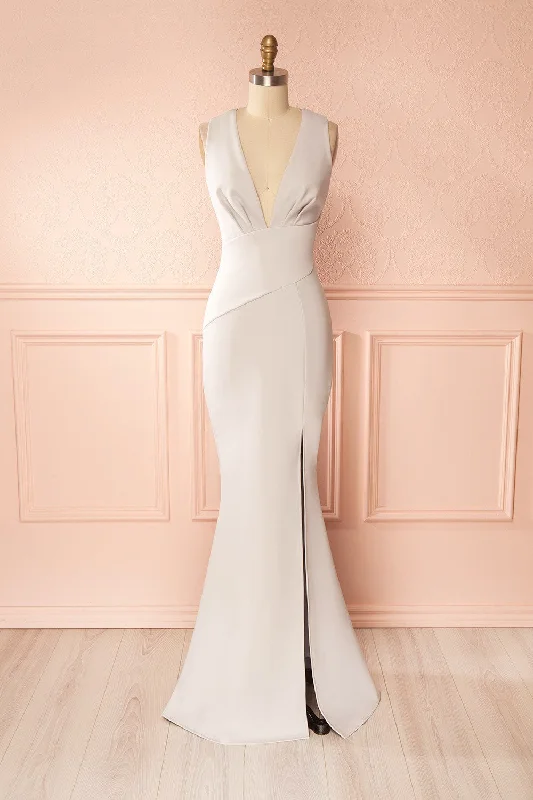 Camila Moon | Gray Mermaid Gown