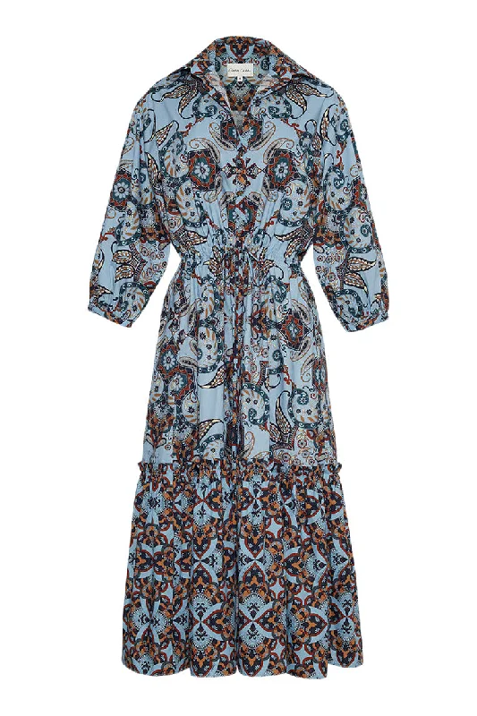 Cara Cara Hutton Dress in Blue Vintage Paisley