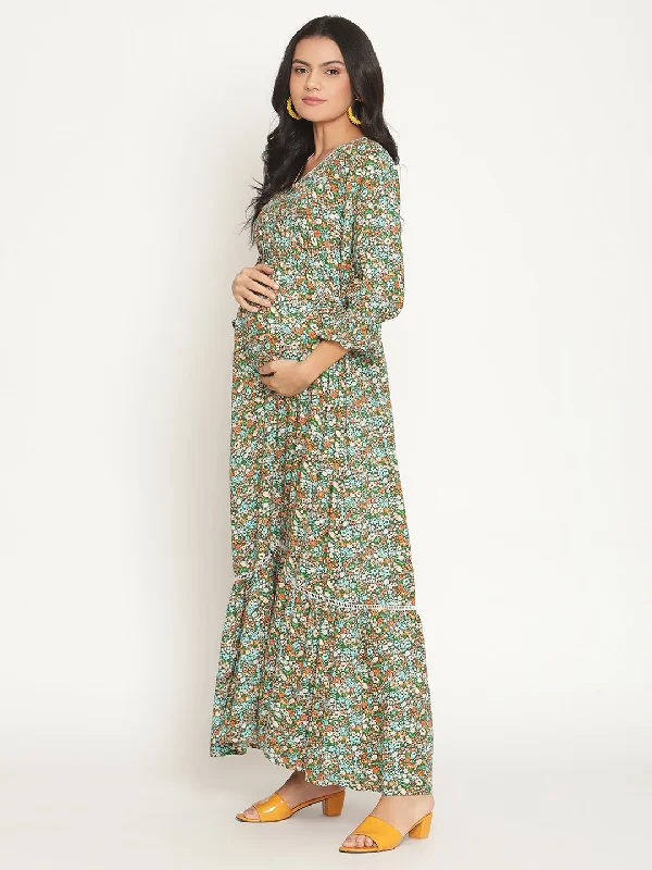 Floral Maternity Maxi Dress