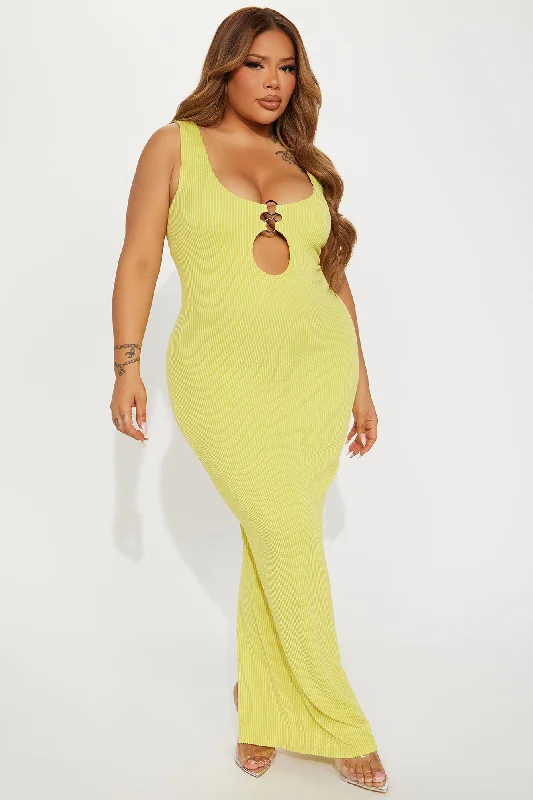 Corina Textured Maxi Dress - Lime