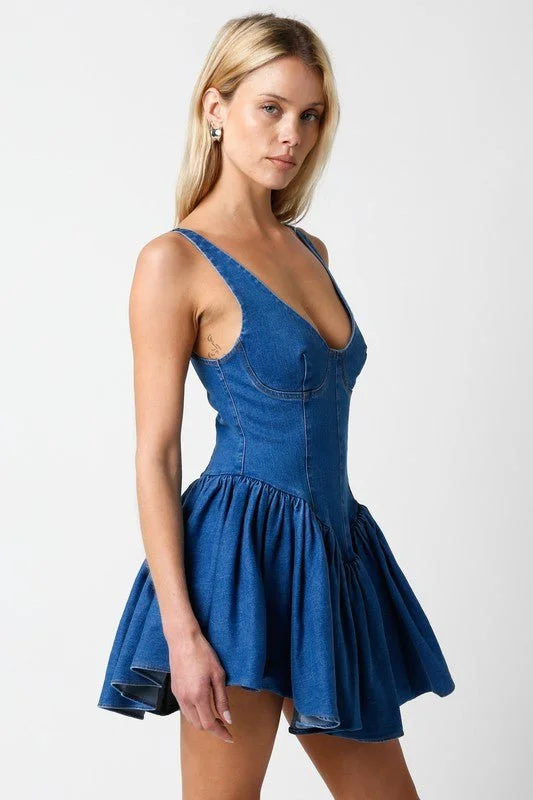 Dallas Denim Ballet Mini Dress