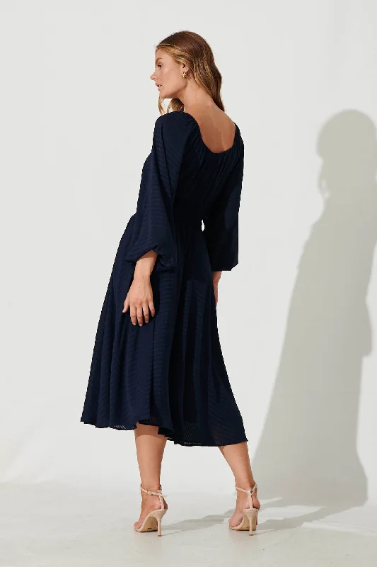 Darling Point Midi Dress In Navy