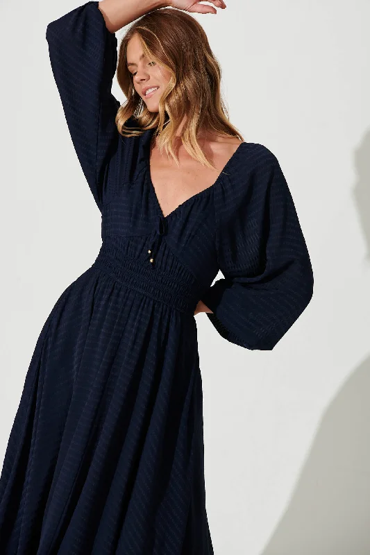 Darling Point Midi Dress In Navy