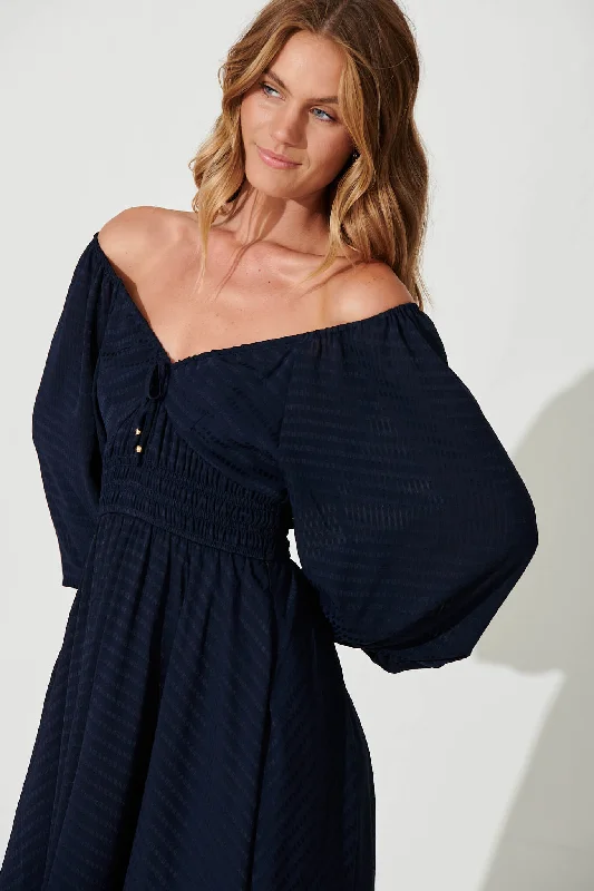 Darling Point Midi Dress In Navy