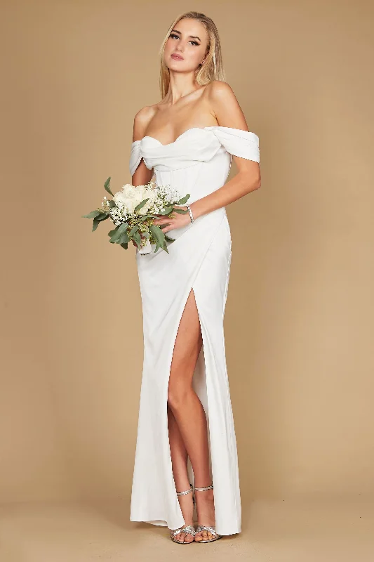 Dylan & Davids Long Corset Satin Wedding Dress