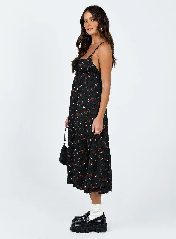 Empress Of Love Maxi Dress Black Floral