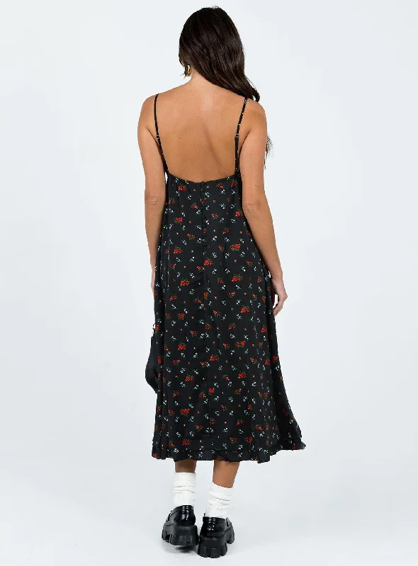 Empress Of Love Maxi Dress Black Floral