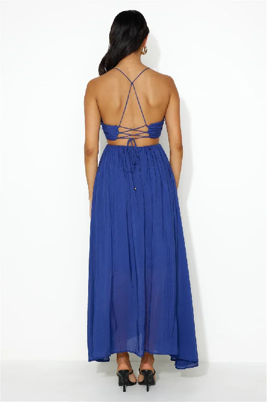 Frolicking Lover Maxi Dress Navy