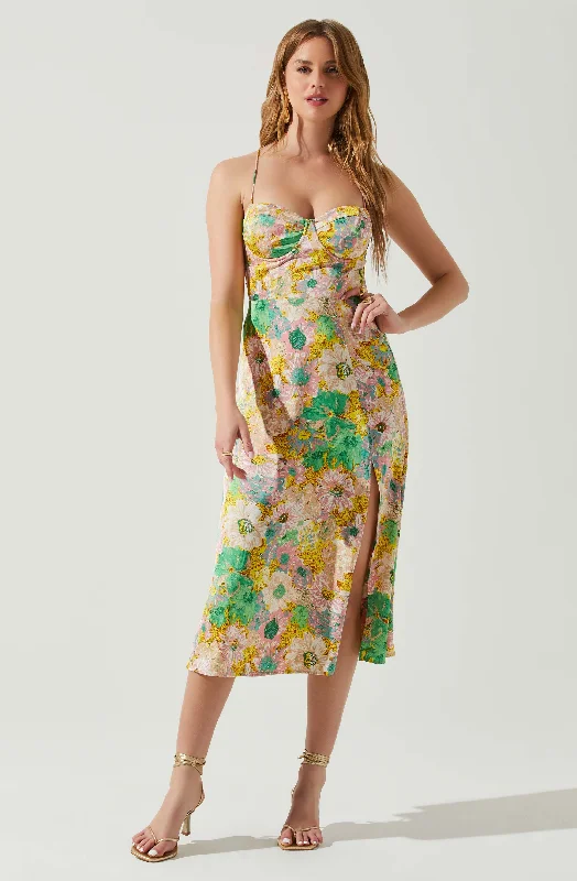 Coral yellow floral / XS