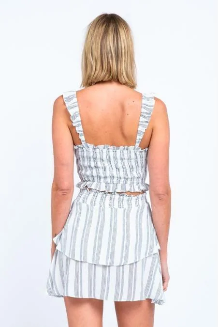 Gina White Striped Two-Piece Dress