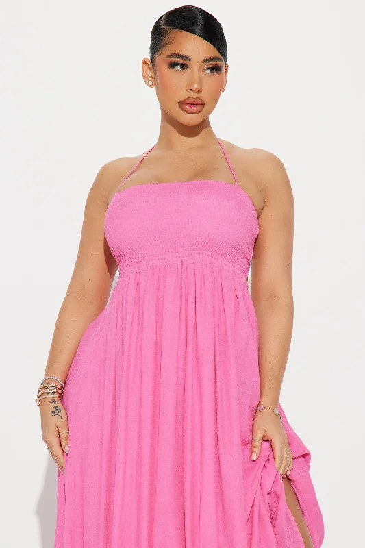 Hayley Halter Maxi Dress - Pink