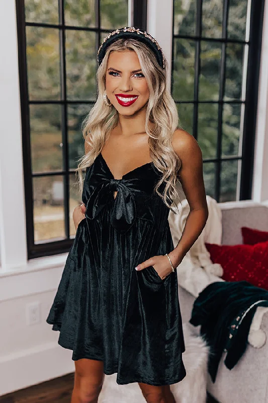 Holiday Happiness Velvet Babydoll Dress