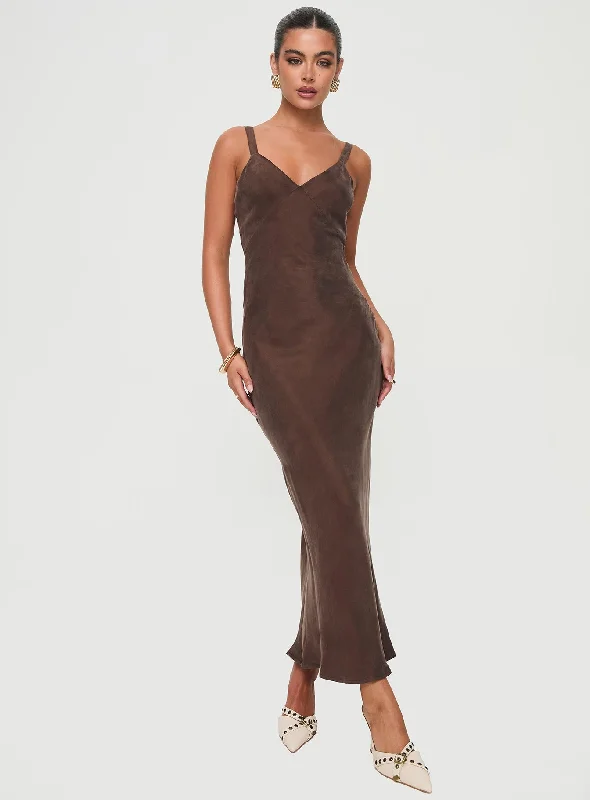 Laurette Maxi Dress Brown