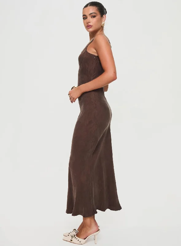 Laurette Maxi Dress Brown