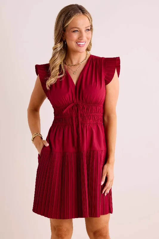 Leah Dress- Maroon