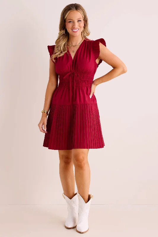 Leah Dress- Maroon