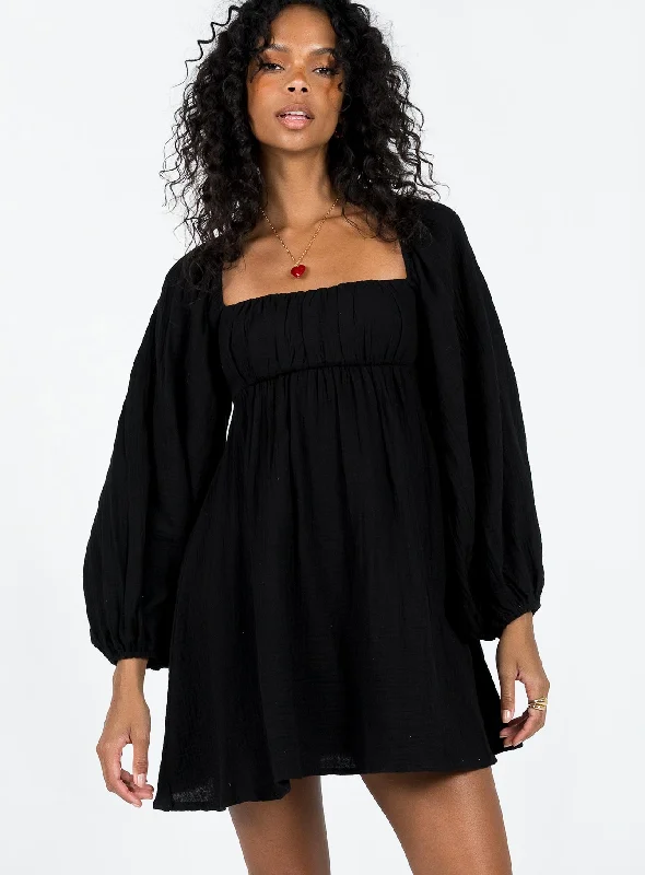 Let's Dance Mini Long Sleeve Dress Black