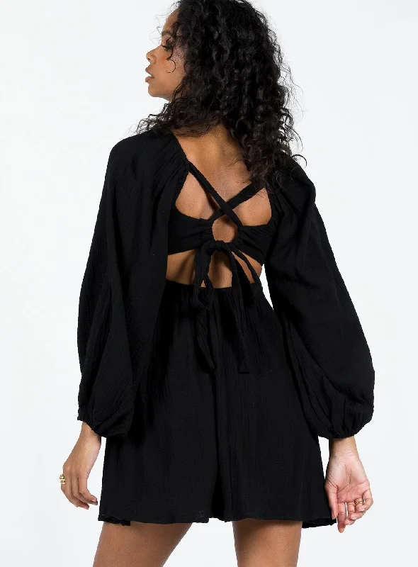 Let's Dance Mini Long Sleeve Dress Black