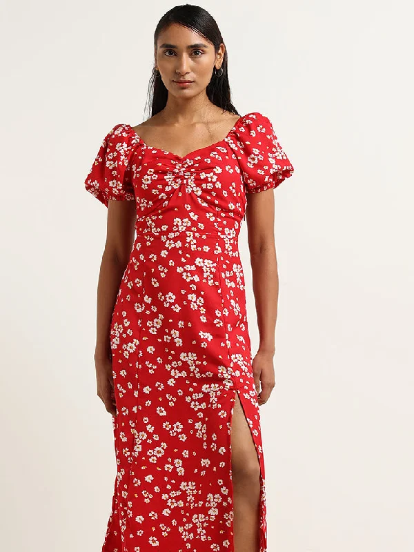 LOV Red Floral Dress