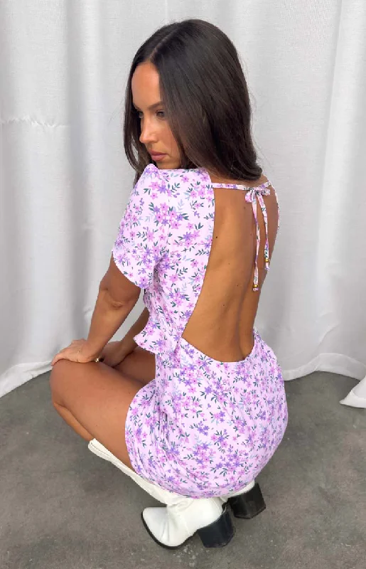 Luelle Lilac Floral Mini Dress