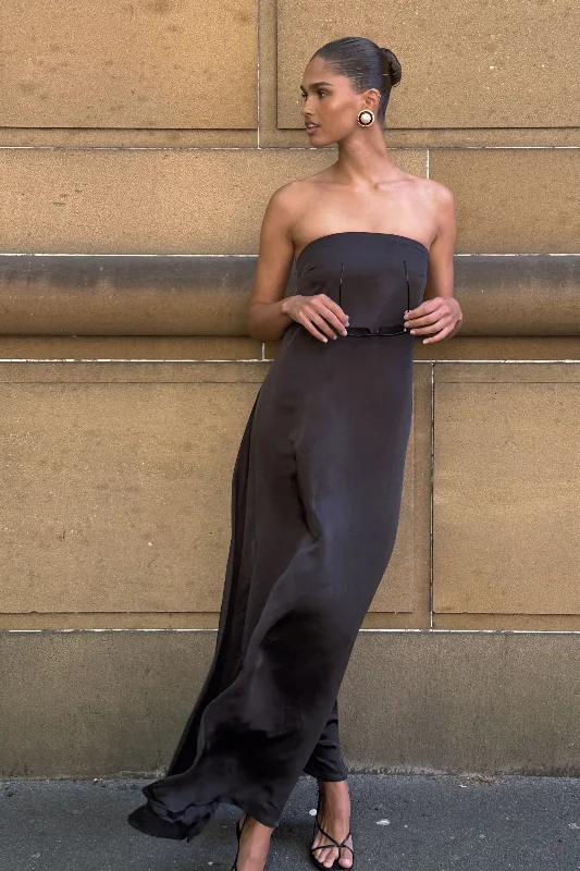 Luisa Strapless Maxi Dress - Black