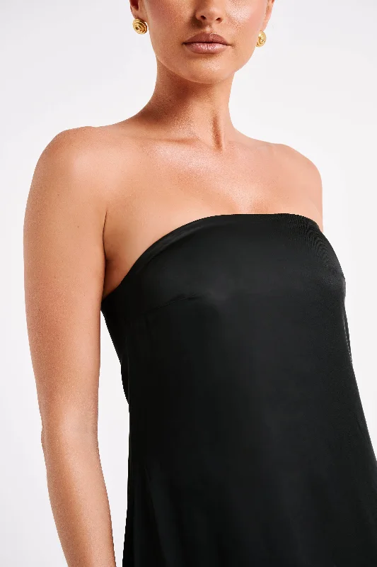 Luisa Strapless Maxi Dress - Black