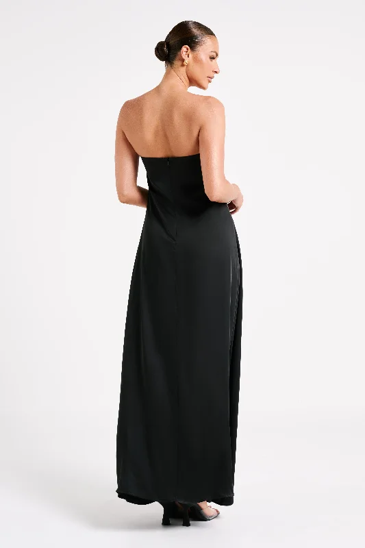 Luisa Strapless Maxi Dress - Black