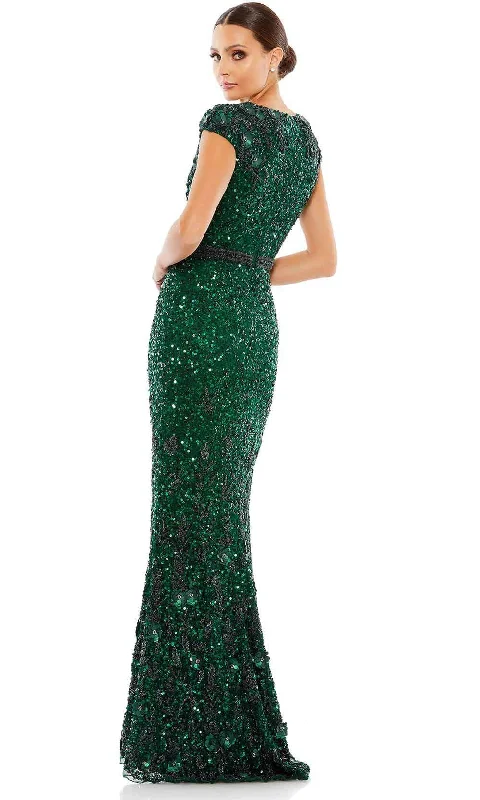 Mac Duggal 5505 - Beaded Cap Sleeve Evening Gown