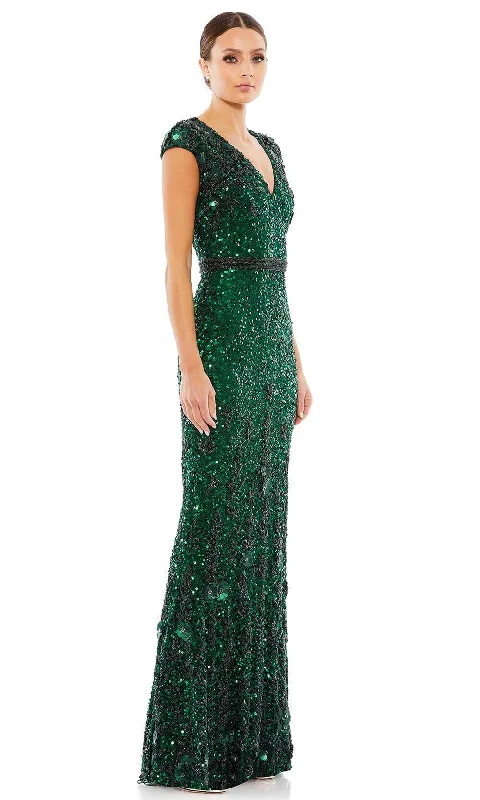 Mac Duggal 5505 - Beaded Cap Sleeve Evening Gown