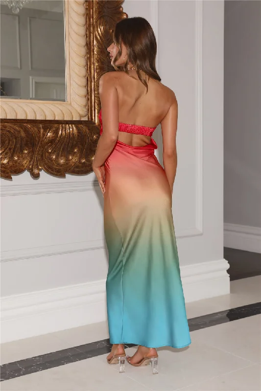 Melting With Love Satin Maxi Dress Multi