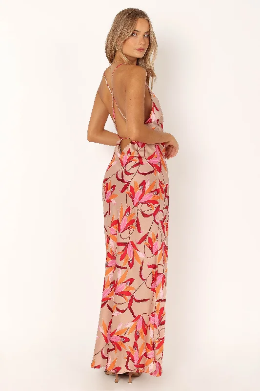 Mila Maxi Dress - Coral Print